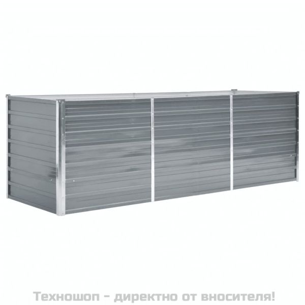 Градинска висока леха поцинкована стомана 240x80x77 см сива