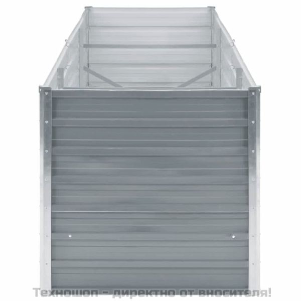 Градинска висока леха поцинкована стомана 240x80x77 см сива