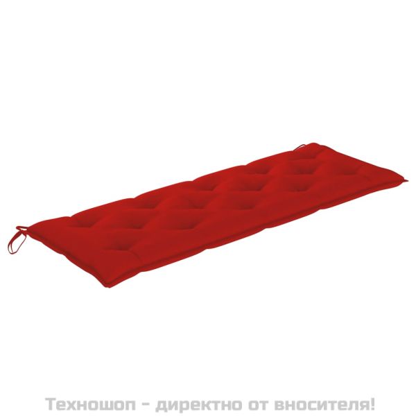 Пейка Батавия с червена възглавница, 150 см, тик масив