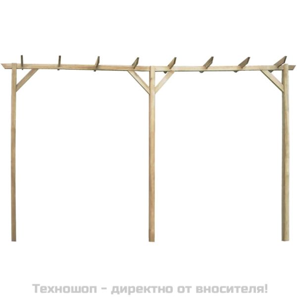 Градинска пергола, 410x40x203 см, дърво