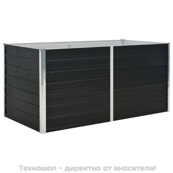 Повдигната леха, антрацит, 160x80x77 см, поцинкована стомана