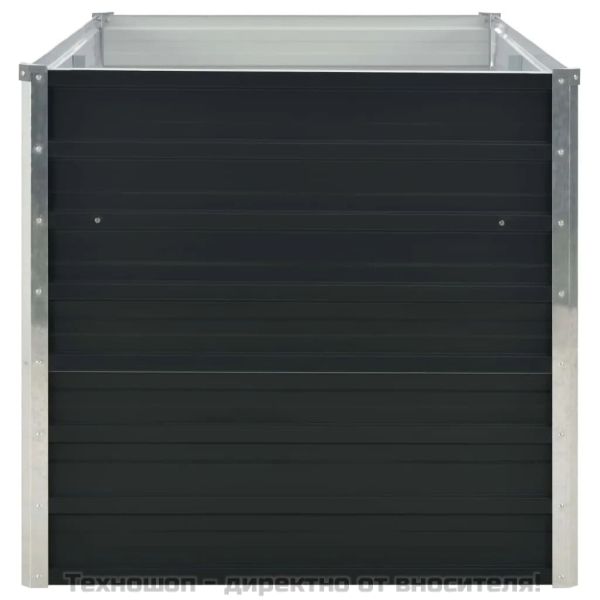 Повдигната леха, антрацит, 160x80x77 см, поцинкована стомана