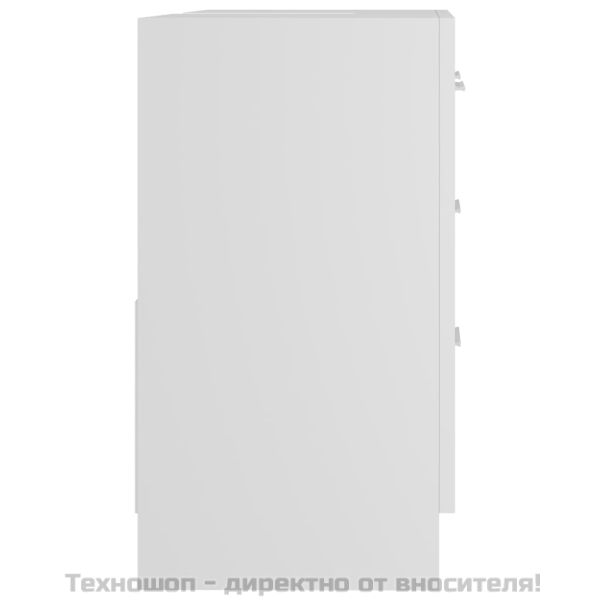 Долен шкаф за мивка, бял, 63x30x54 см, инженерно дърво