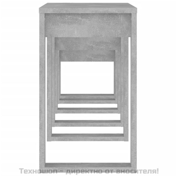 Стифиращи маси, 3 бр, бетонно сиви, инженерно дърво