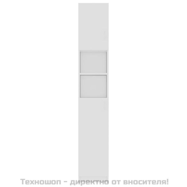 Шкаф за баня, бял, 32x25,5x190 см, инженерно дърво