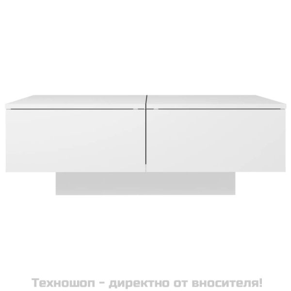 Маса за кафе, бяла, 90x60x31 см, инженерно дърво