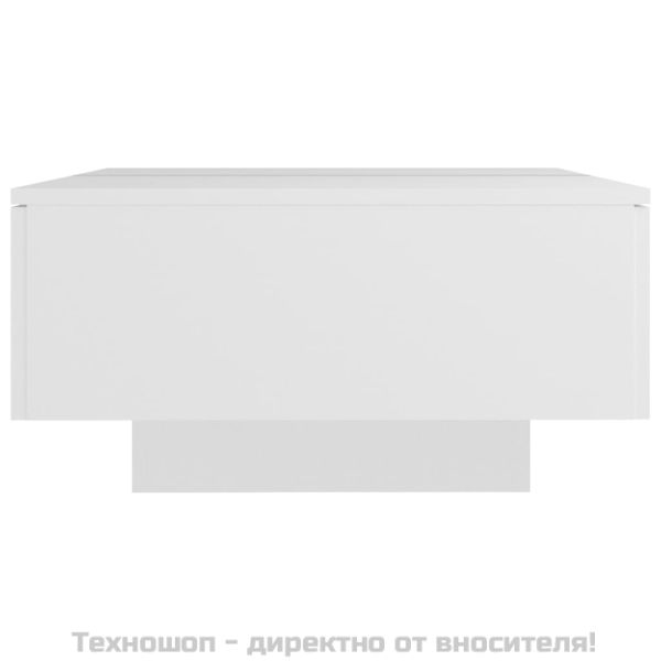 Маса за кафе, бяла, 90x60x31 см, инженерно дърво