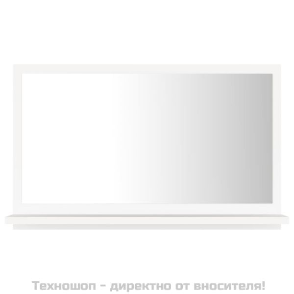 Огледало за баня, бяло, 60x10,5x37 см, инженерно дърво
