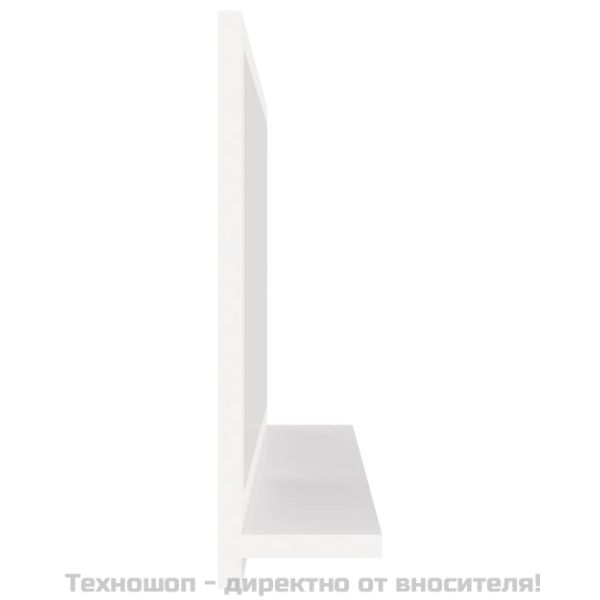 Огледало за баня, бяло, 60x10,5x37 см, инженерно дърво