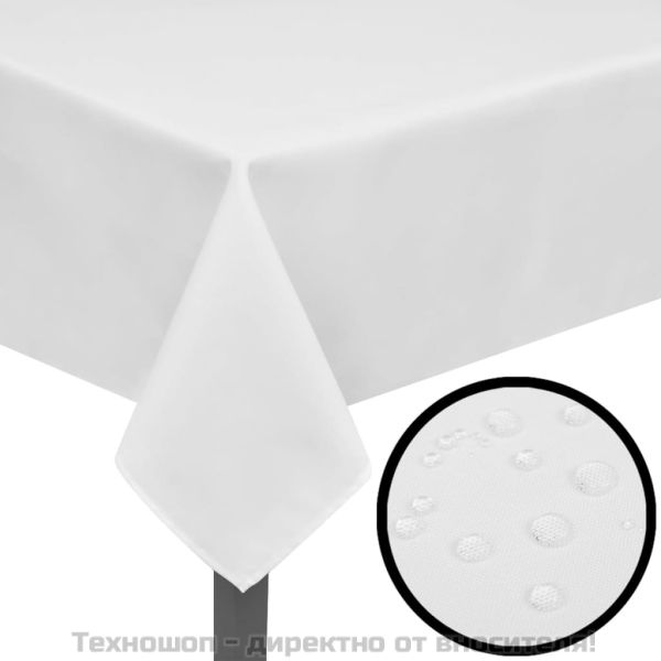 Покривки за маса, бели, 5 бр, 100 x 100 см