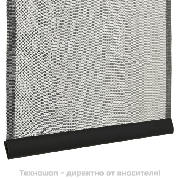 Комарник за врата с мрежеста завеса от 5 части черен 120x240 см