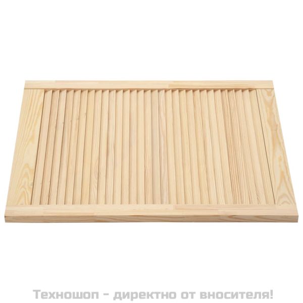 Врата за шкаф с решетен дизайн 61,5x49,4 см борово дърво масив