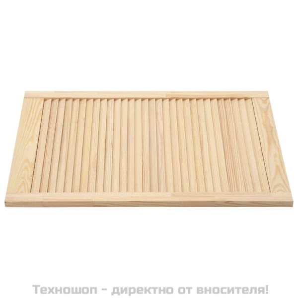 Врати за шкафове с решетен дизайн 4 бр 69x39,4 см бор масив