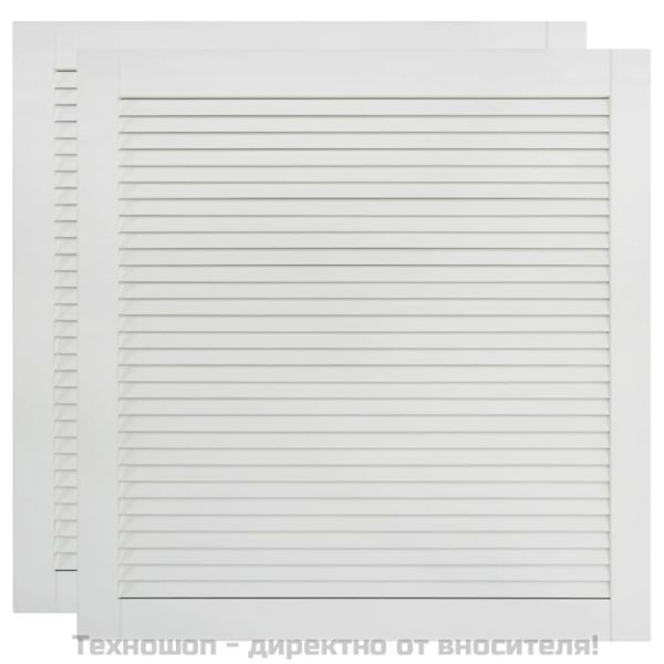 Врати за шкафове решетен дизайн 2 бр бял 61,5x59,4 см бор масив