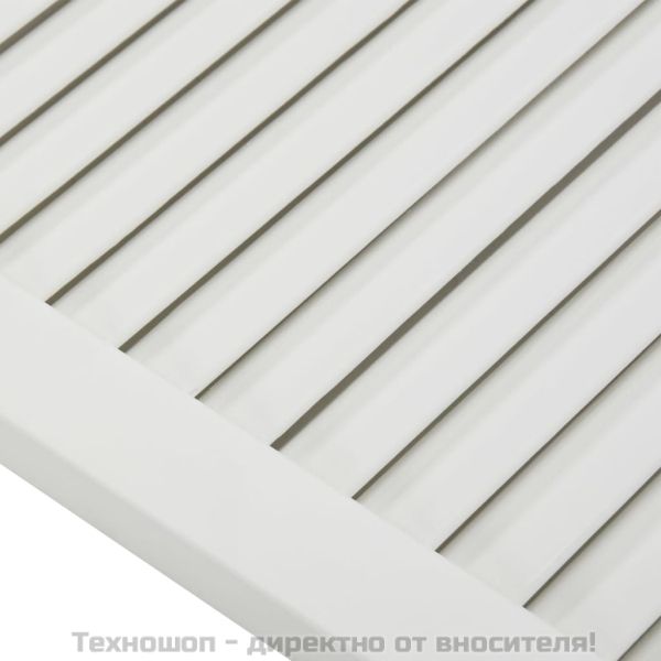 Врати за шкафове решетен дизайн 2 бр бял 61,5x59,4 см бор масив