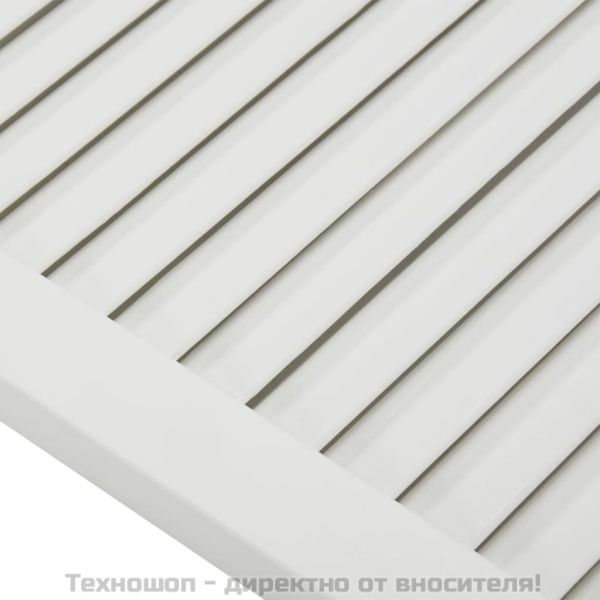 Врати за шкафове решетен дизайн 4 бр бял 61,5x59,4 см бор масив