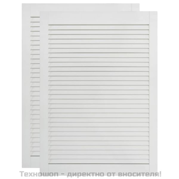 Врати за шкафове с решетен дизайн 2 бр бял 69x39,4 см бор масив