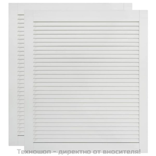 Врати за шкафове с решетен дизайн 2 бр бял 69x59,4 см бор масив