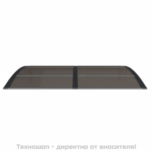 Навес за врата, черен, 150x100 см, поликарбонат