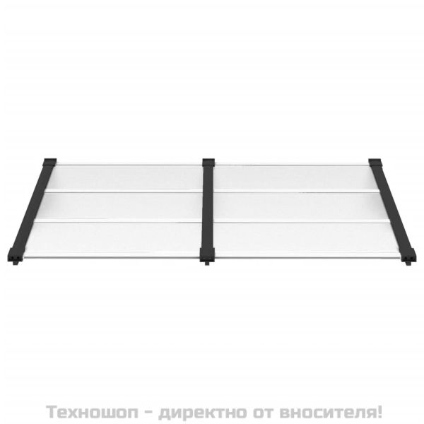 Навес за врата, черно и прозрачно, 152,5x90 см, поликарбонат