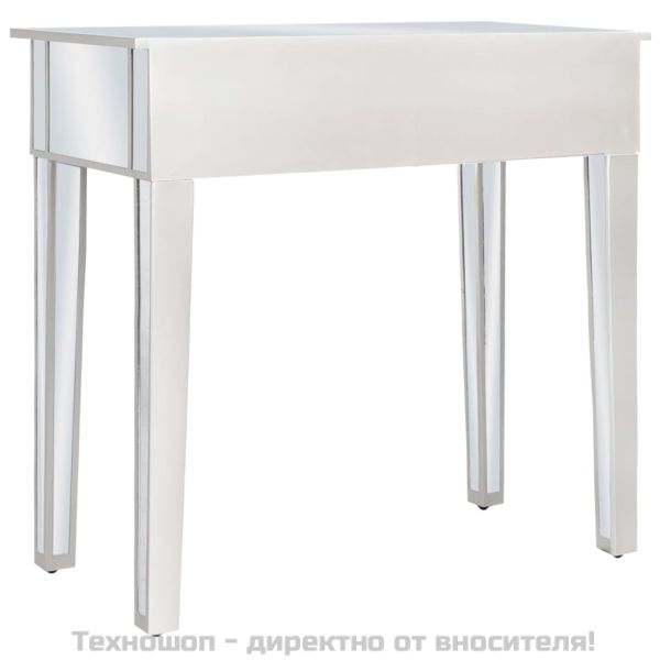 Огледална тоалетка с табуретка, МДФ и стъкло