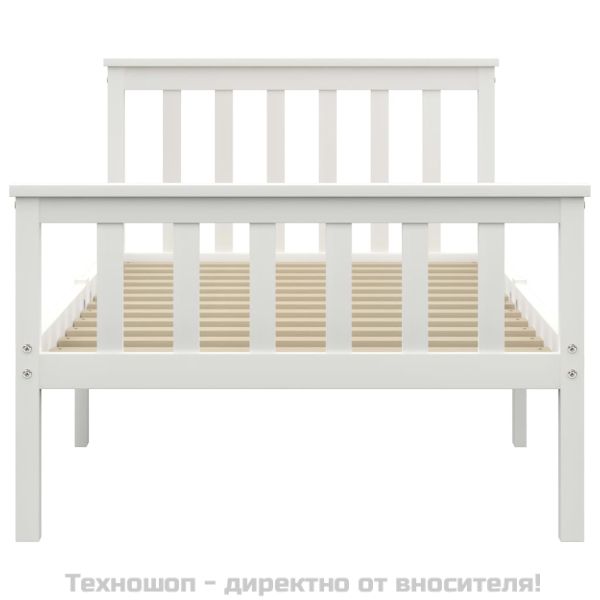 Рамка за легло, бяла, бор масив, 100х200 см