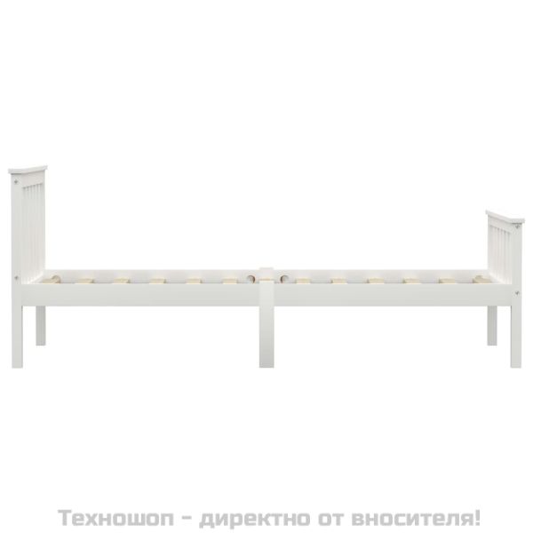 Рамка за легло, бяла, бор масив, 100х200 см