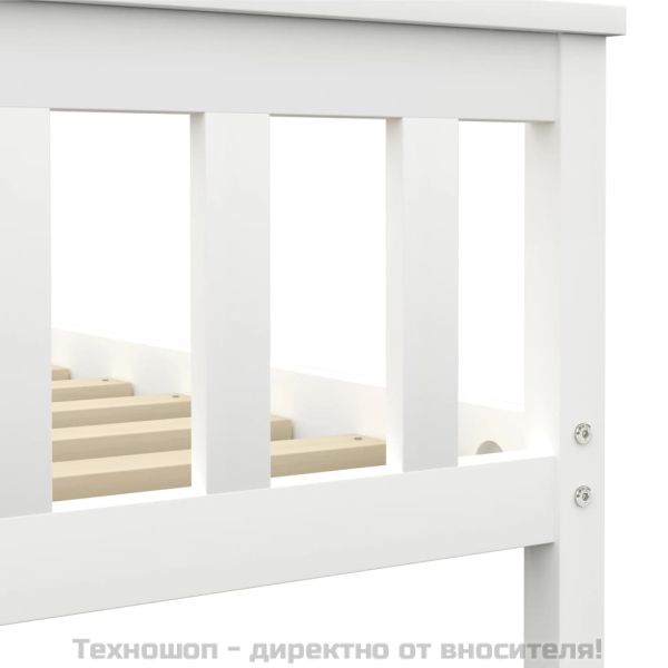 Рамка за легло, бяла, бор масив, 100х200 см