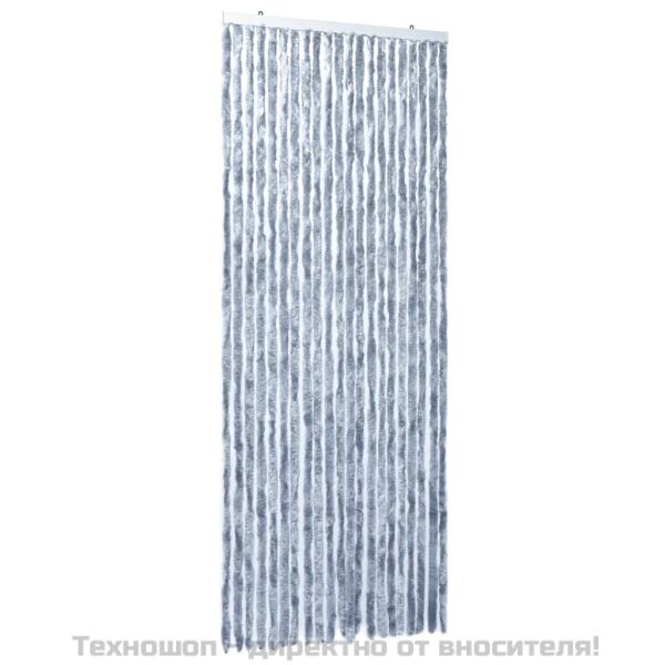Завеса против насекоми, сребриста, 90x220 см, шенил