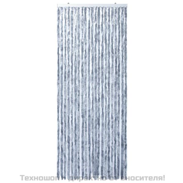 Завеса против насекоми, сребриста, 90x220 см, шенил