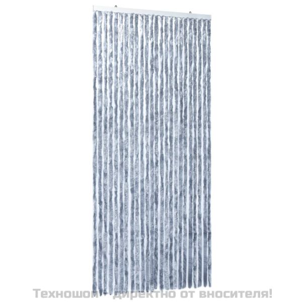 Завеса против насекоми, сребриста, 100x220 см, шенил