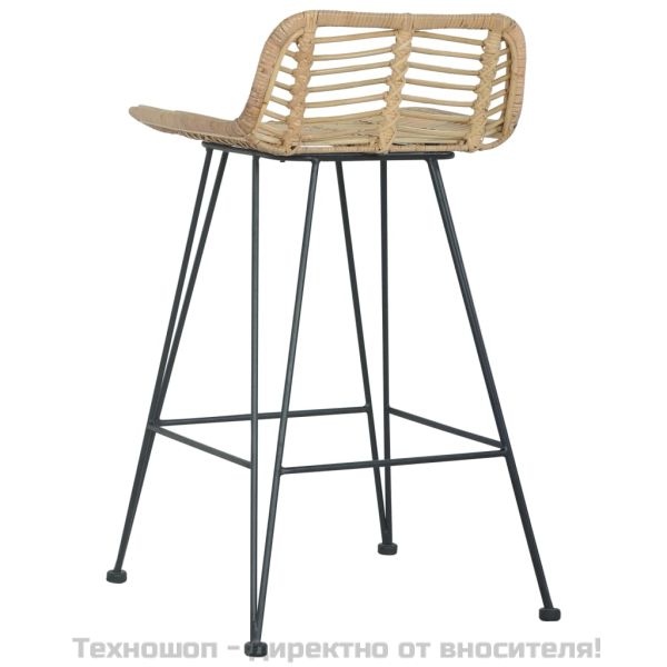 Бар столове, 2 бр, естествен ратан