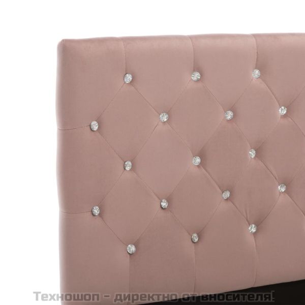 Рамка за легло, розова, кадифе, 120x200 см