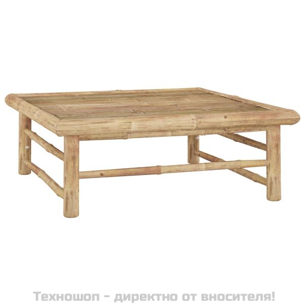 Градински лаундж комплект тъмносиви възглавници 7 части бамбук