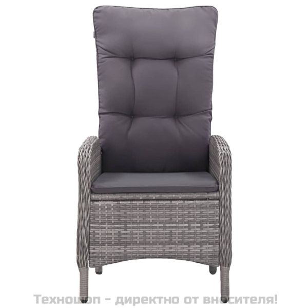 Градински трапезен комплект, 3 части, сив