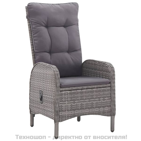 Градински трапезен комплект, 7 части, сив