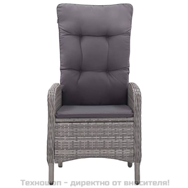 Градински трапезен комплект, 7 части, сив