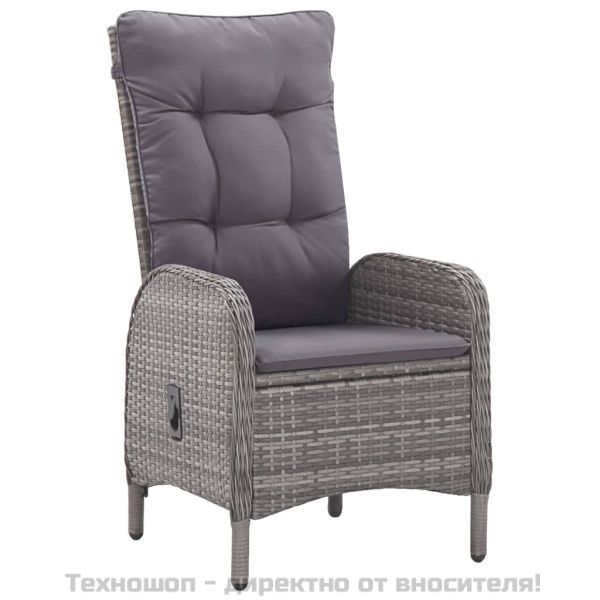 Градински трапезен комплект, 9 части, сив