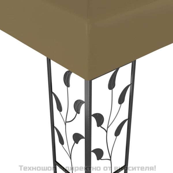 Шатра с LED светещи стрингове, 3х3 м, таупе