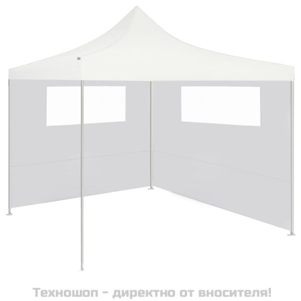 Стени за шатри с прозорци, 2 бр, бели