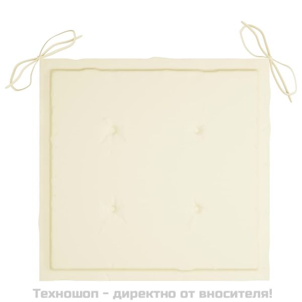 Стифиращи градински столове с възглавници 8 бр тик масив