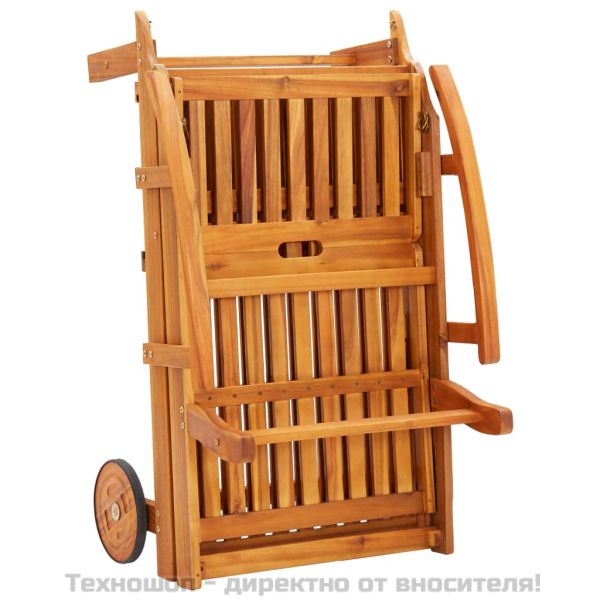 Шезлонги, 2 бр, с възглавници, акациево дърво масив