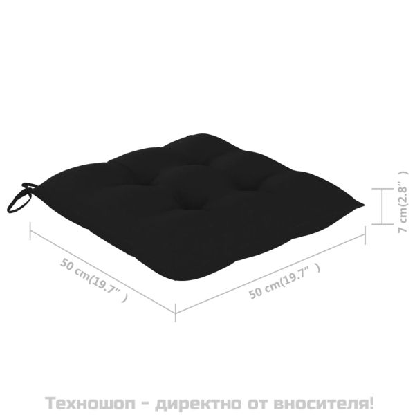 Градински трапезни столове, 6 бр, с възглавници, акация масив