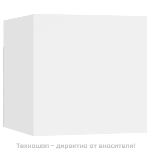 Комплект ТВ шкафове от 5 части, бял, инженерно дърво