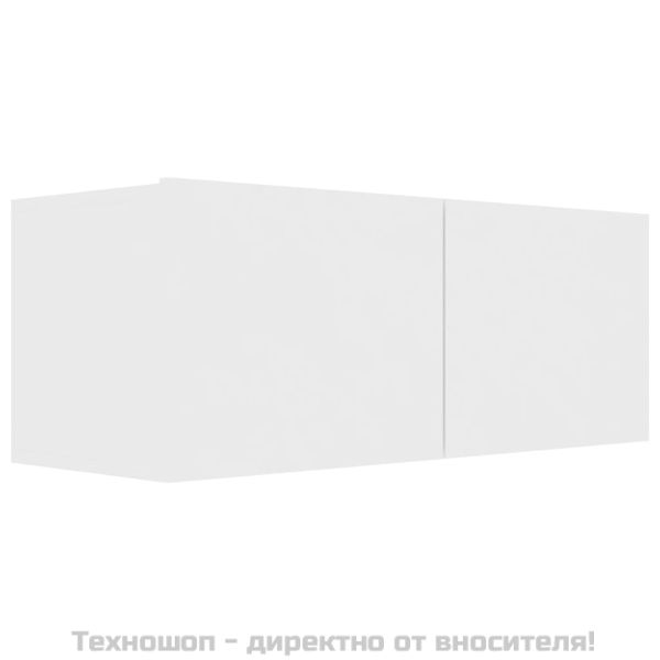 Комплект ТВ шкафове от 2 части, бял, инженерно дърво