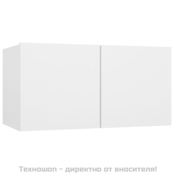 Комплект ТВ шкафове от 7 части, бял, инженерно дърво