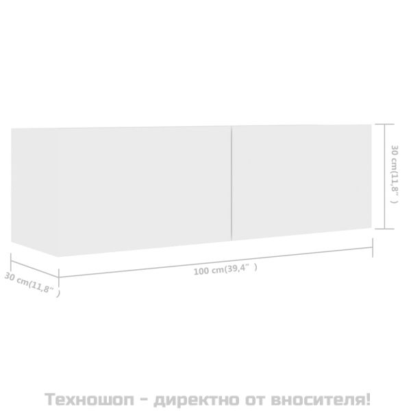 Комплект ТВ шкафове от 6 части, бял, инженерно дърво