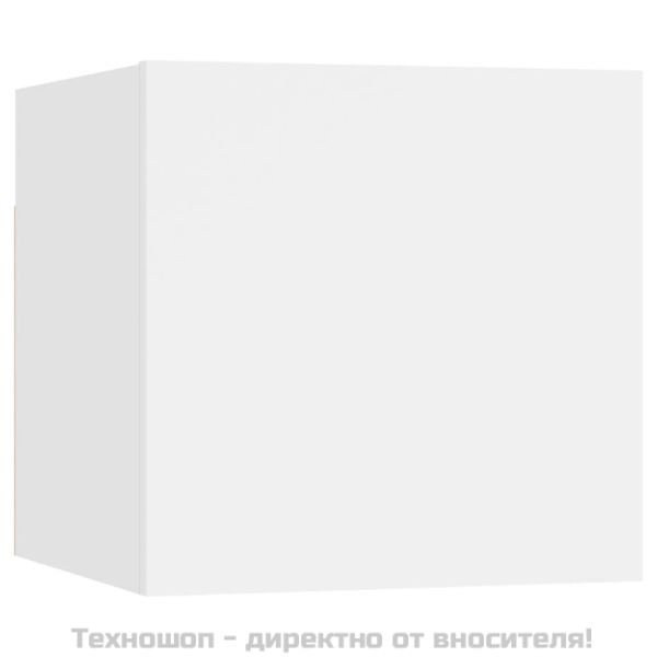 Комплект ТВ шкафове от 4 части, бял, инженерно дърво