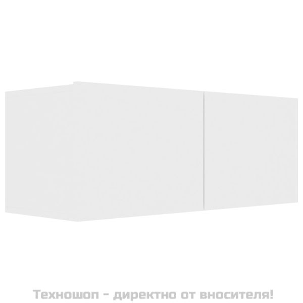 Комплект ТВ шкафове от 4 части, бял, инженерно дърво