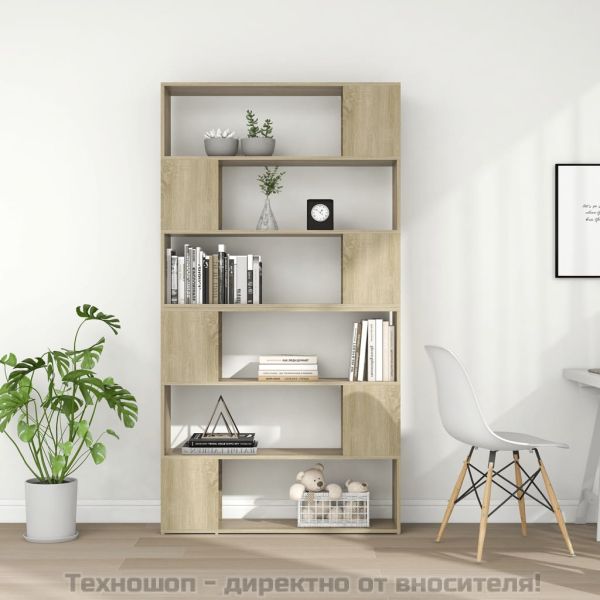 Библиотека/разделител за стая, сонома дъб, 100x24x188 см